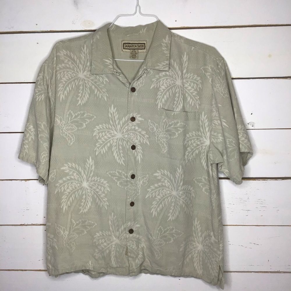 Jamaica Jaxx Hawaiian Button Front Shirt 100% Silk